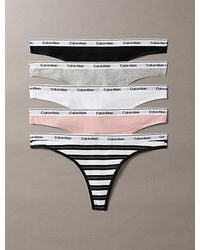 Calvin Klein - 5 Pack Thongs Icon Logo - Lyst
