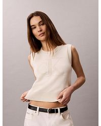 Calvin Klein - Jeans Textured Monogram Tank Top - Lyst