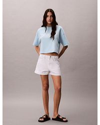 Calvin Klein - Logo Graphic Boxy Cropped T-Shirt - Lyst