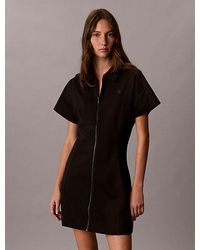 Calvin Klein - Jeans Milano Jersey Zip Through Mini Dress - Lyst