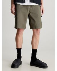 Calvin Klein - Shorts cargo holgados de sarga de algodón - Lyst