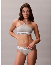 Calvin Klein - Unlined Halter Bralette Icon Cotton Modal - Lyst