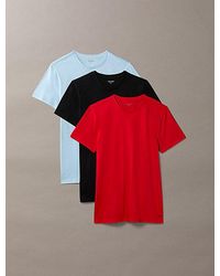 Calvin Klein - 3 Pack Crewneck T-Shirts 100 Cotton - Lyst