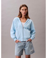 Calvin Klein - Monogram Logo Zip Hoodie - Lyst