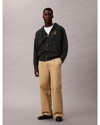 Calvin Klein - Jeans Washed Fleece Logo Graphic Relaxed Hoodie - Lyst