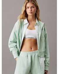 Calvin Klein - Badstof Hoodie Met Rits En Monologo - Lyst