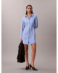 Calvin Klein - Casual Twill Long Sleeve Mini Shirtdress - Lyst