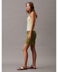 Calvin Klein - Cotton Twill Mom Shorts - Lyst