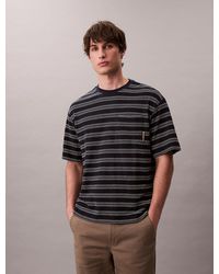 Calvin Klein - Stripe Jacquard Relaxed Pocket Tee - Lyst