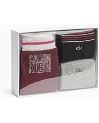 Calvin Klein 3er-Pack Logo-Knchelsocken in Geschenkbox - Mehrfarbig