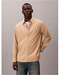 Calvin Klein - Calvin Klein Washed Poplin Stripe Button-Down Shirt - Lyst