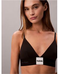 Calvin Klein - Modern Logo Unlined Triangle Bralette - Lyst