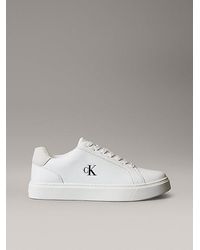 Calvin Klein - Leather Signature Logo Trainers - Lyst
