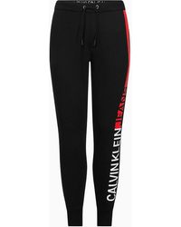 Calvin Klein Pantal�n de ch�ndal con logo en el lateral - Negro