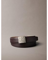 Calvin Klein - Saffiano Leather Emblem Logo Belt - Lyst