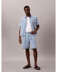 Calvin Klein - Jeans Denim Short Sleeve Utility Shirt - Lyst