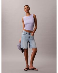 Calvin Klein - Ribbed Cotton Tank Top - Lyst