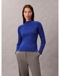 Calvin Klein - Jeans Tech Knit Ribbed Mock Neck Jumper - Lyst