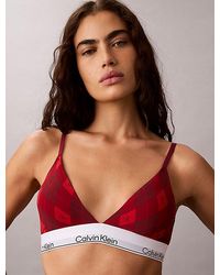 Calvin Klein - Lightly Lined Triangle Bralette Icon Cotton Modal - Lyst