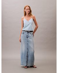 Calvin Klein - Denim Maxi Skirt - Lyst