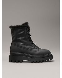 Calvin Klein - Botas de invierno de piel con plataforma - Lyst