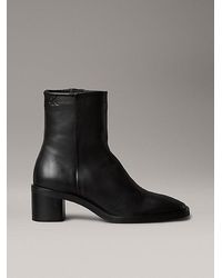 Calvin Klein - Botines de piel con puntera cuadrada y cremallera - Lyst