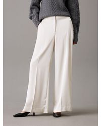 Calvin Klein - Straight Technical Satin Trousers - Lyst