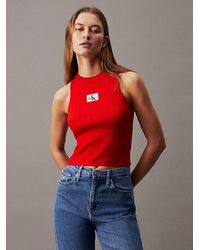 Calvin Klein - Camiseta de tirantes de lyocell de canalé suave - Lyst
