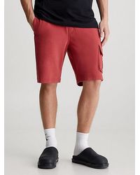 Calvin Klein - Shorts de chándal cargo de felpa - Lyst