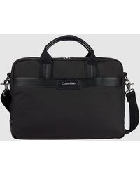 Calvin Klein Malet�n para port�til de nailon reciclado - Negro