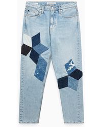 Calvin Klein Ckj 020 High Rise Slim Patchwork Jeans - Blauw