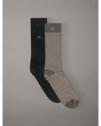 Calvin Klein - 2 Pack Logo Texture Crew Socks - Lyst