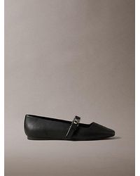 Calvin Klein - Leather Mary Jane Ballerinas - Lyst
