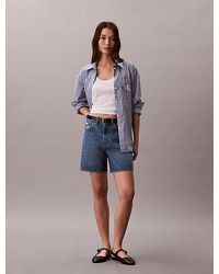 Calvin Klein - Jeans High Rise Flared Denim Shorts - Lyst
