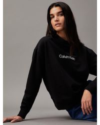 Calvin Klein - Sweat en coton avec logo - Lyst