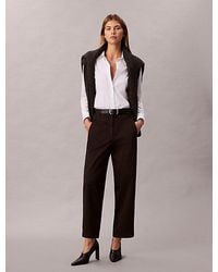 Calvin Klein - Katoenen Stretch-Twill Broek Met Wijde Pijpen - Lyst