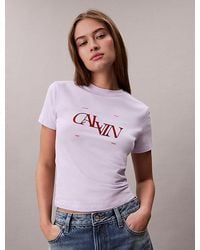 Calvin Klein - Split Logo Graphic Slim T-Shirt - Lyst