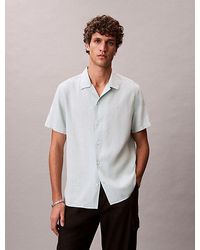 Calvin Klein - Linen Blend Classic Button Down Shirt - Lyst