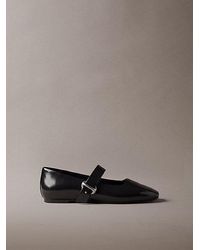 Calvin Klein - Leather Mary Jane Ballerinas - Lyst