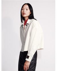 Calvin Klein - Poplin Woven Cropped Button-Down Shirt - Lyst