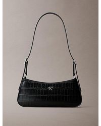Calvin Klein - Monogram Crocodile Shoulder Bag - Lyst