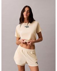 Calvin Klein - Jeans Towel Terry Cropped Short Sleeve Top - Lyst