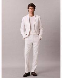 Calvin Klein - Slim Linen Blend Suit Trousers - Lyst