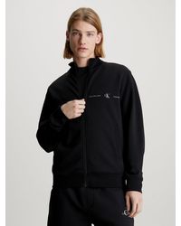 Calvin Klein - Relaxed Jersey Zip Up Jacket - Lyst