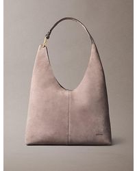 Calvin Klein - Large Soft Suede Shoulder Bag - Lyst