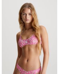 Calvin Klein - Bralette Bikini Top - Ck Leopard - Lyst