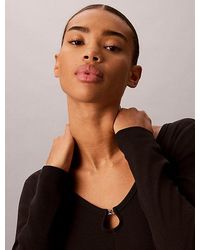 Calvin Klein - Jeans Ruched Cotton Top With Metal Detail - Lyst