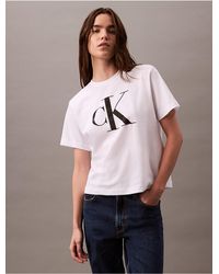 Calvin Klein - Calvin Klein Monogram Logo Boxy T-Shirt - Lyst