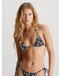 Calvin Klein - Parte de arriba de bikini de triángulo micro - CK Leopard - Lyst