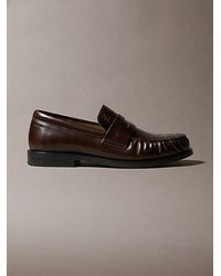 Calvin Klein - Theo Leather Pleated Penny Loafers - Lyst